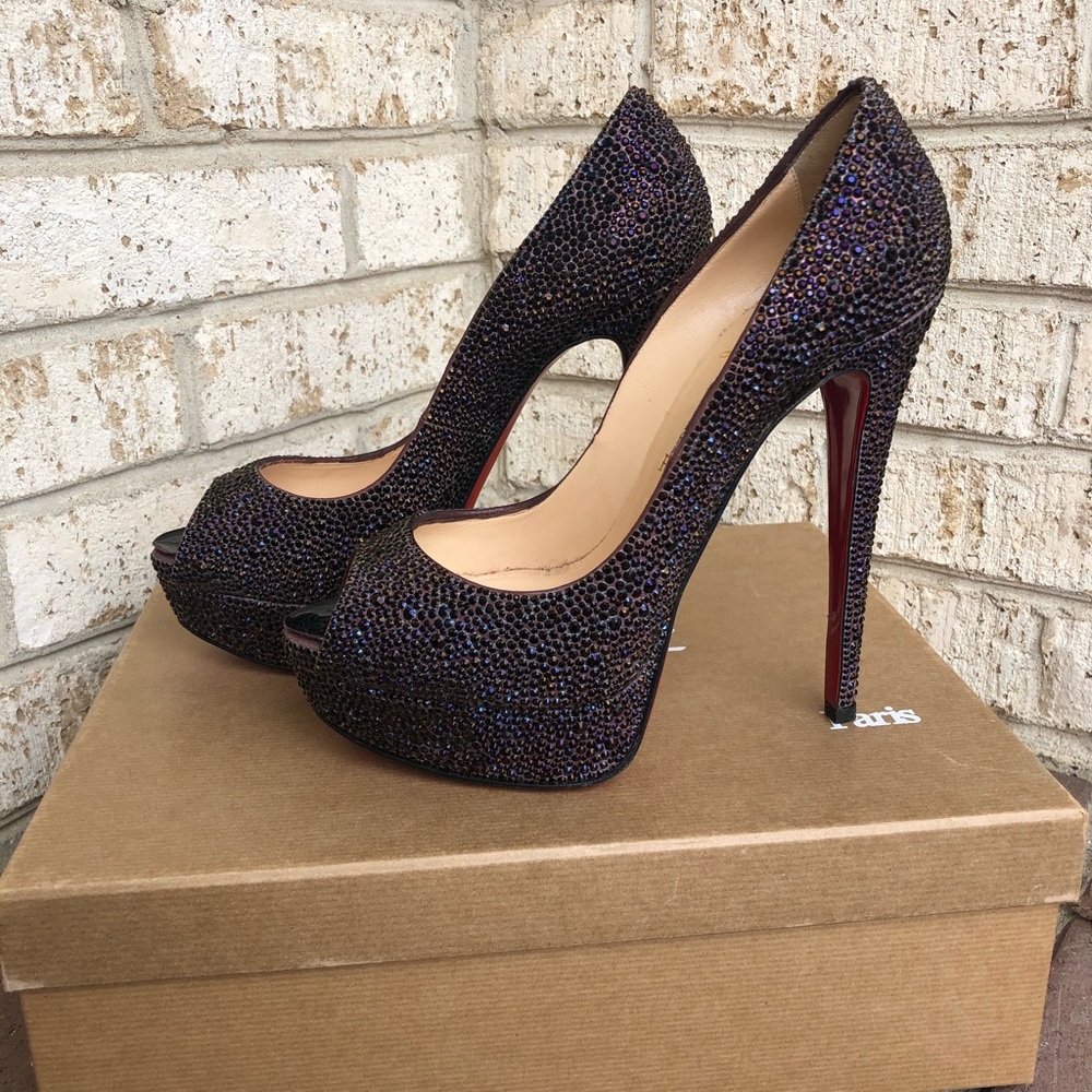 Christian Louboutin Lady Peep Strauss Plum